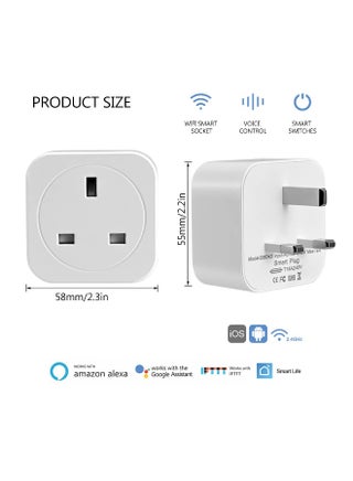 قابس ذكي مع مراقبة الطاقة، مقبس ذكي يعمل بتقنية الواي فاي متوافق مع أليكسا ومساعد جوجل وIFTTT، مقبس ذكي مزود بساعة توقيت، تحكم عن بُعد وتحكم صوتي - pzsku/Z3D76DB4AB9A175ACB33DZ/45/_/1736187532/e4fae162-ed7d-46e4-8d1a-c51fddd862fd