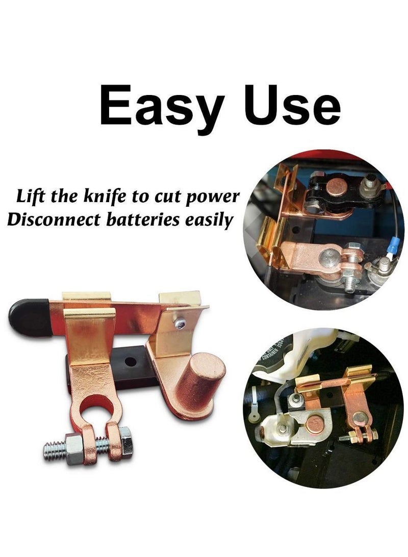 Y&D Top Post Knife Blade Master Switch, 12V 24V Battery Disconnect Switch for Auto Car RV-Marine Boat Truck Vehicle, Cut Off Shut (Negative,Vertical)  - Image 4