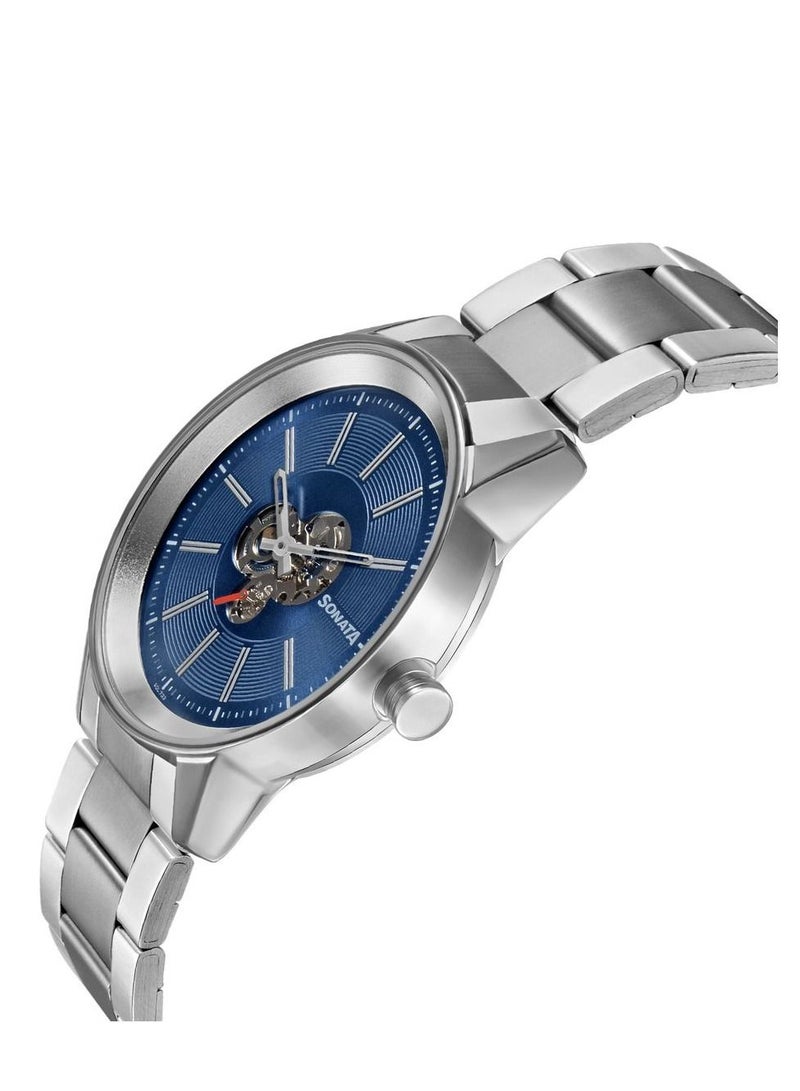 Sonata Stainless Steel Chronograph Wrist Watch 7133SM02 40mm Silver - Image 2