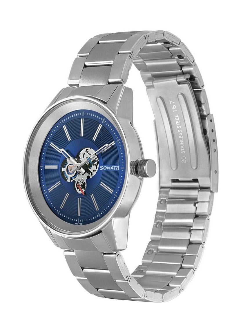 Sonata Stainless Steel Chronograph Wrist Watch 7133SM02 40mm Silver - Image 3