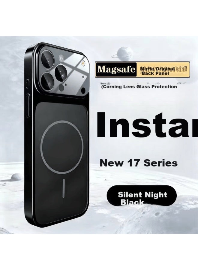 Holdzuiphone 13 Pro Case Protective Cover Shockproof Lens Glass Full Coverage Magnetic Simple Fashion Uni - Silent Night Black