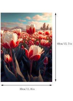 Excefore 5D Diamond Painting, 5D Flower Diamond Painting Art Kits for Adults Beginner, DIY Full Drill Embroidery Cross Stitch Crystal Rhinestone Paintings Pictures for Home Wall Decor 12 X 16 Inch  - Image 4
