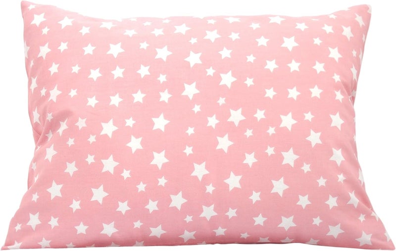 Comfy Turtles Star Toddler Pillow Cases 13 x 18 - Pillow Cases for Travel Pillow, Baby Cover Pillow Case, Star Pillowcase Breathable Pillow for Toddler - Pink Star - Image 1