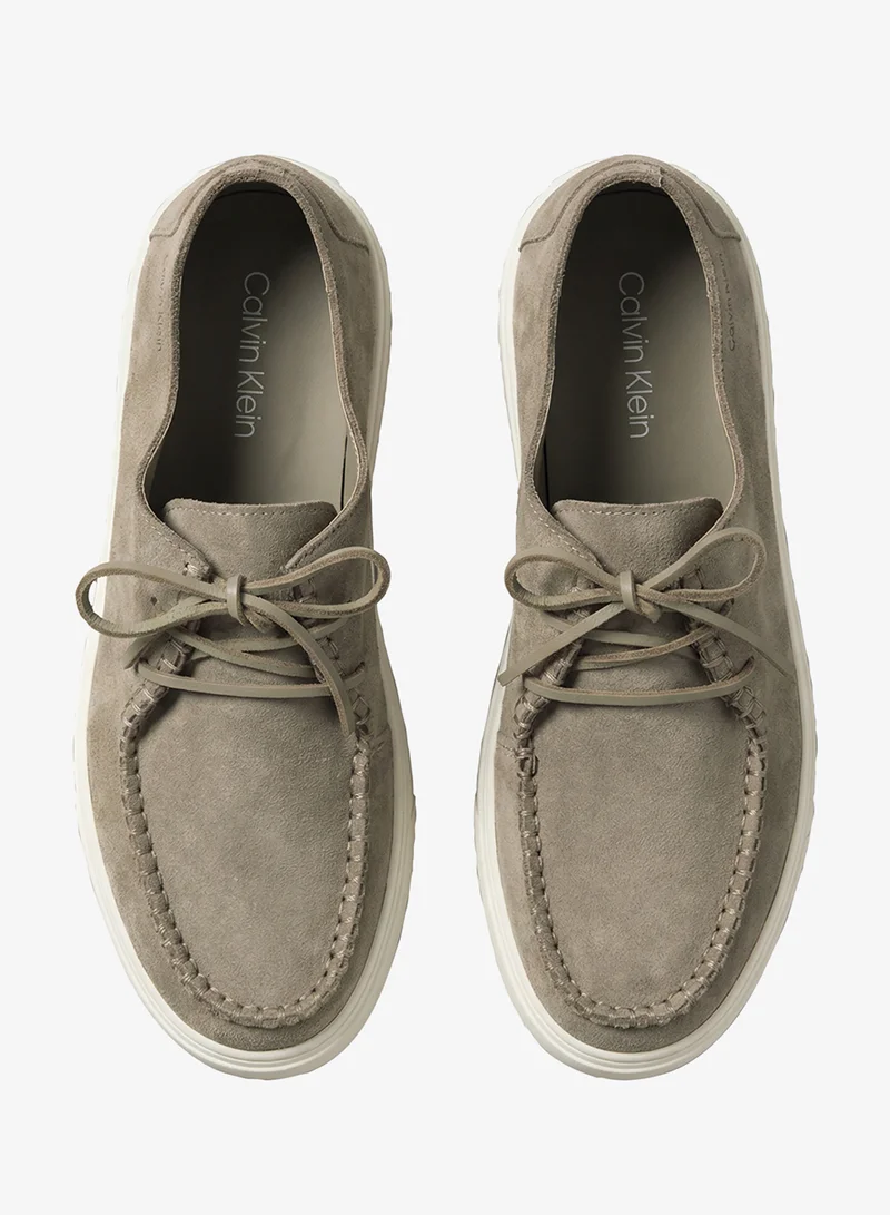 Calvin Klein Desert Taupe/Marshmallow Suede Hybrid Derby Shoes for Men | Best Price UAE