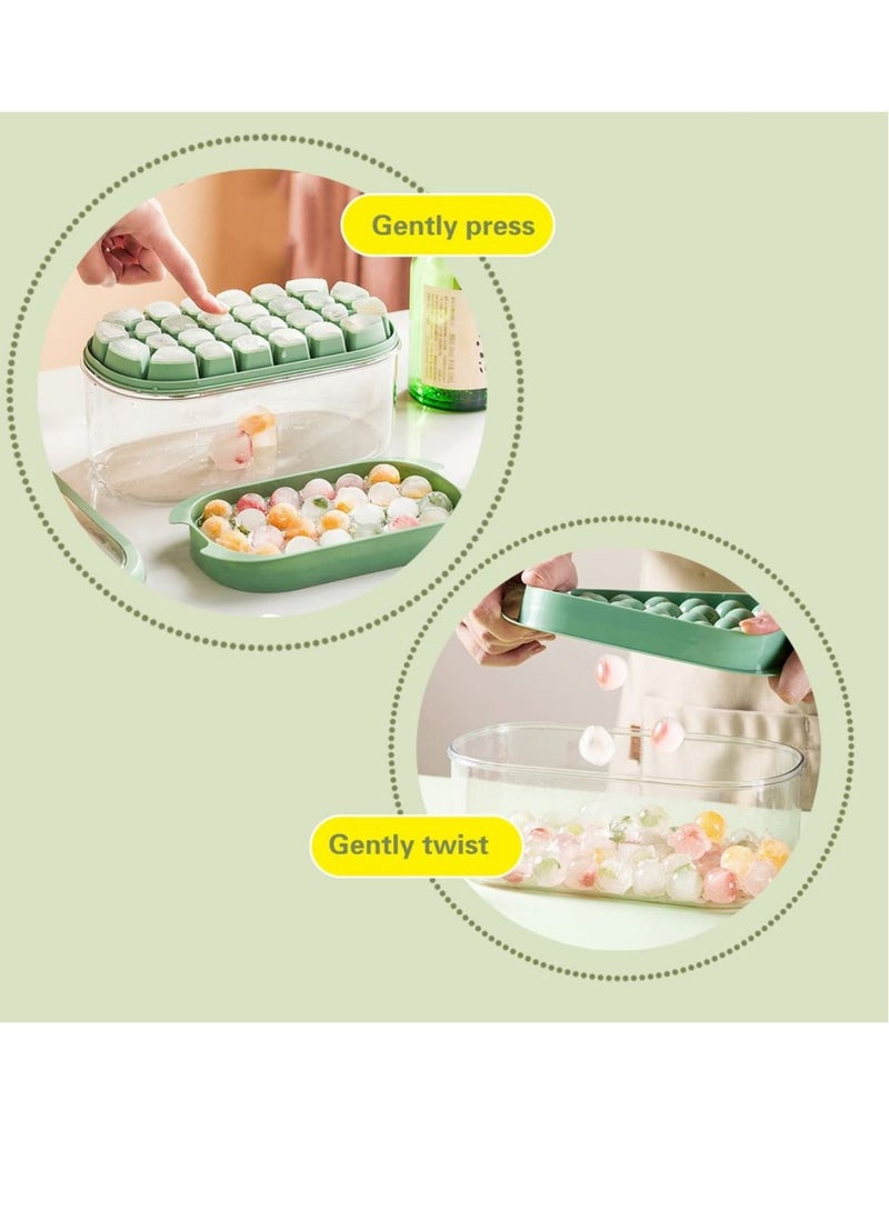Excefore Square Ice Cube Trays  for Freezer with Lid & Bin, 54PCS Tiny Ice Cube Tray, Suitable for Chilling Drinks Coffee Juice (2 Ice Trays 1 Ice Bucket 1 Scoop, Green) - Image 4