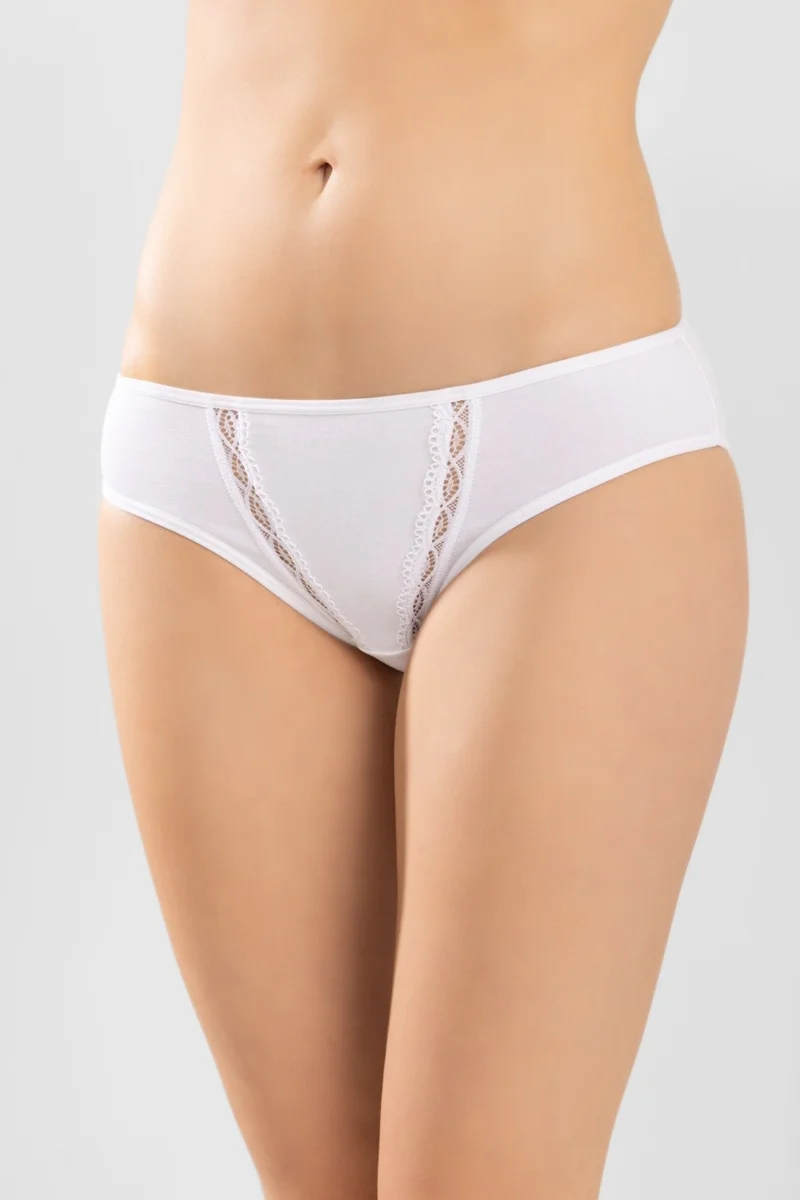 Baykar Women's Zigzag Embroidered Panties 3-Piece Set 8046 White