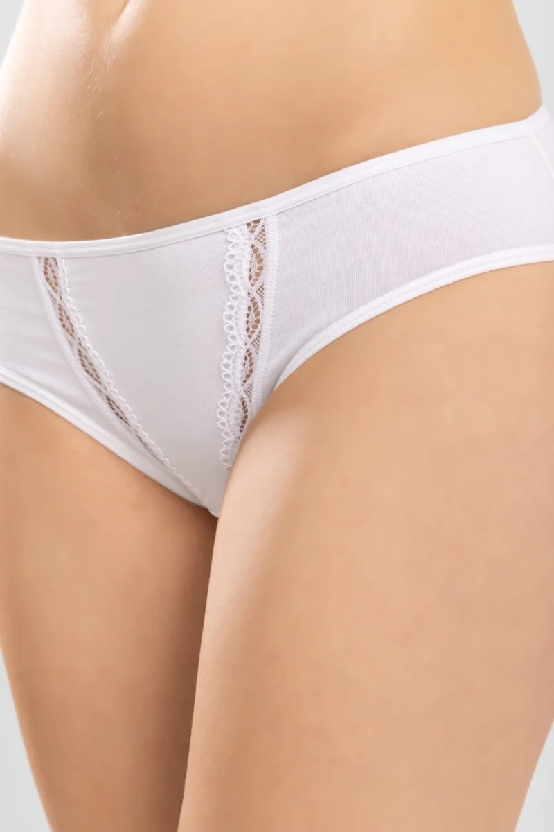 Baykar Women's Zigzag Embroidered Panties 3-Piece Set 8046 White
