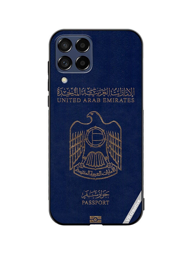 VR CREATIVE غطاء حماية لجهاز سامسونج جالاكسي M33 تصميم جواز سفر الإمارات متعدد الألوان - Image 1