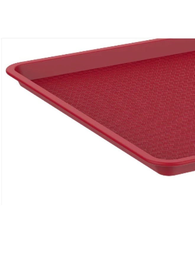 Cosmoplast - 16" Serving Tray Small Plastic Dark Red 41x30x2 cm - Image 1