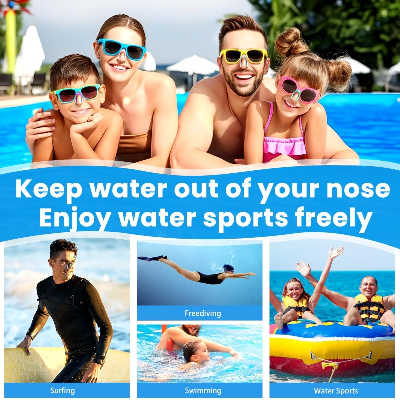 LAMAY 10-Pack Silicone Swimming Nose Clips – Waterproof Nose Plugs for Swimming and Water Sports, Comfortable and Durable with Storage Box (Multi-Color and White) - Image 4