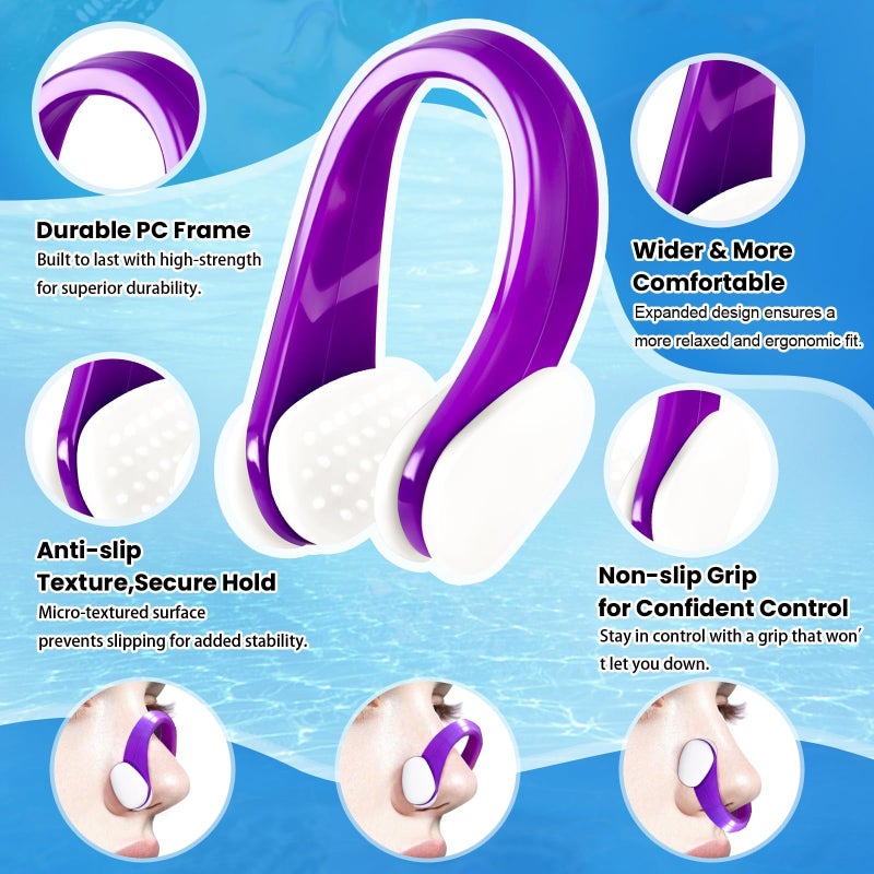LAMAY 10-Pack Silicone Swimming Nose Clips – Waterproof Nose Plugs for Swimming and Water Sports, Comfortable and Durable with Storage Box (Multi-Color and White) - Image 5