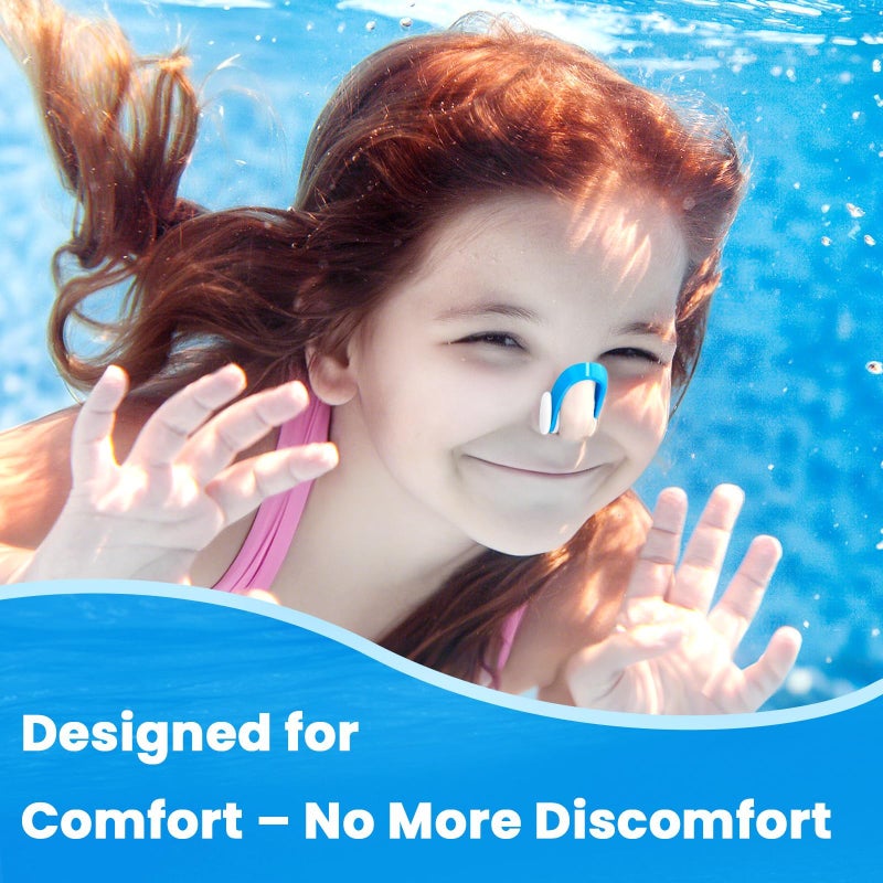LAMAY 10-Pack Silicone Swimming Nose Clips – Waterproof Nose Plugs for Swimming and Water Sports, Comfortable and Durable with Storage Box (Multi-Color and White) - Image 3