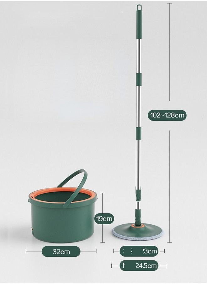 Taimi - 360 Degree Rotating Mop and Bucket Set Flat Design Self-separating Clean and Dirty Water with 4 Pieces of Microfiber and Extendable Handle Ideal for Cleaning All Kinds of Floors - Image 1