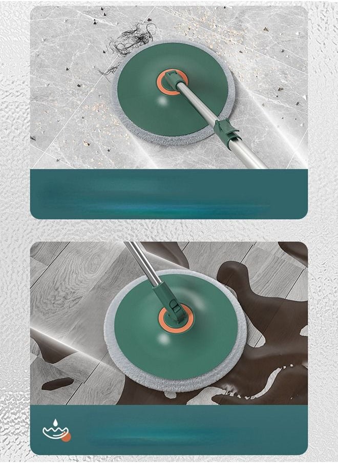 Taimi - 360 Degree Rotating Mop and Bucket Set Flat Design Self-separating Clean and Dirty Water with 4 Pieces of Microfiber and Extendable Handle Ideal for Cleaning All Kinds of Floors - Image 1