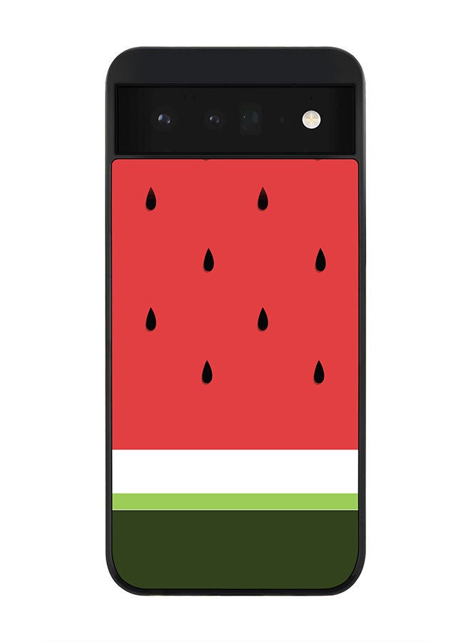 Stylizedd Rugged Black edge case for Google Pixel 6 5G Slim fit Soft Case Flexible Rubber Edges Anti Drop TPU Gel Thin Cover - Minimal Watermelon - Image 1