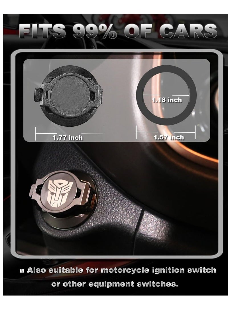 Y&D Transformers Push Start Button Cover, Universal Engine Stop Cover Aluminum Alloy Car Power Control Trim to Key Protective  - Image 5