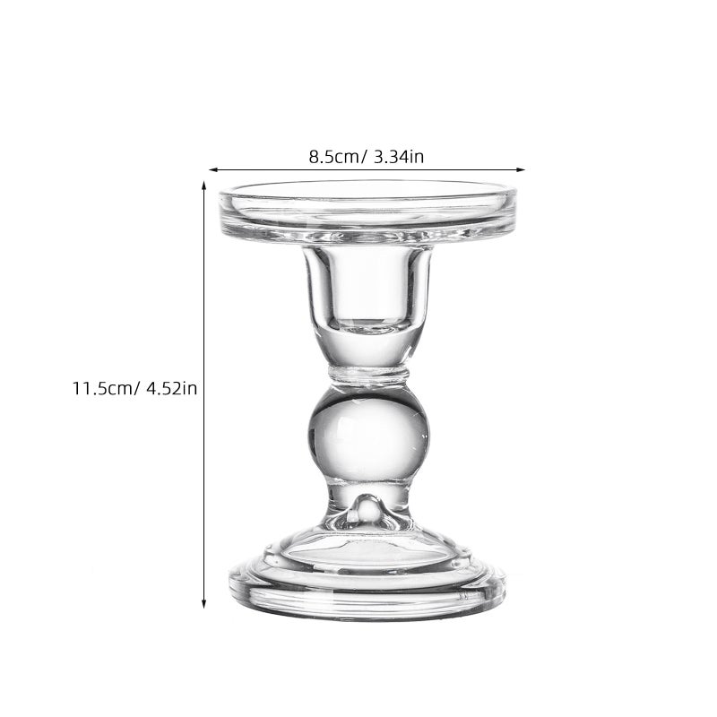 1Pc Vintage Tall Glass Candlestick Candle Holders Romantic Candle Holders Crafts Decoration for Home Office Wedding Decor Size - Image 2