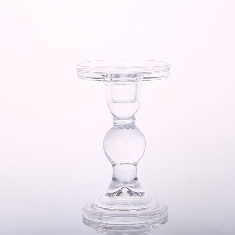 1Pc Vintage Tall Glass Candlestick Candle Holders Romantic Candle Holders Crafts Decoration for Home Office Wedding Decor Size - Image 1