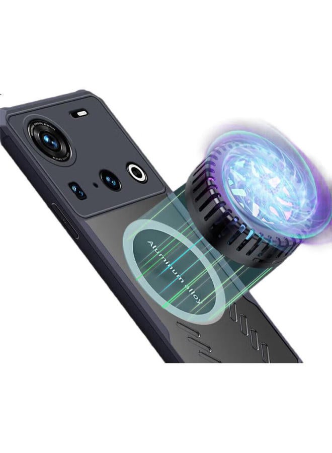 Freeson Freeson Nubia Z70/Z70S Ultra/Photographer Edition Heat Dissipation Phone Case Protective Cover Lens Full Coverage Four Corner Anti-Collision Metal Magnetic Adsorption Adapter Heat Sink Black - Image 1