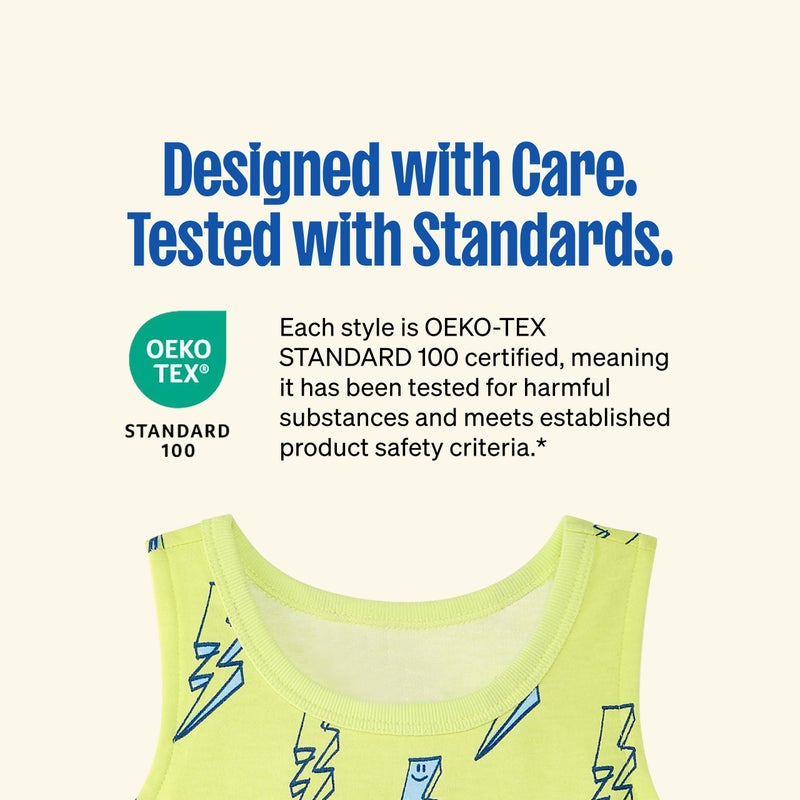 Garanimals Baby & Toddler Boy Beach Tank Tees - Kid's Sleeveless Tank Top - Size 3T - Off-White, Blue, Yellow, Medium Grey, White - 5 Pack - Image 5
