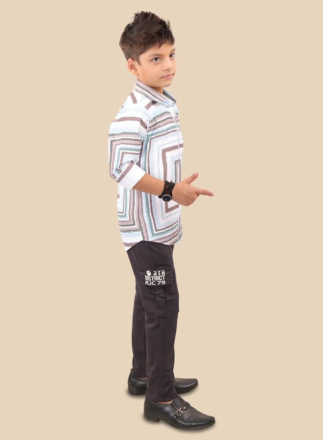 Ts Trends Ts Trends Printed Long Sleeve Shirt and Pants Set  - Image 3