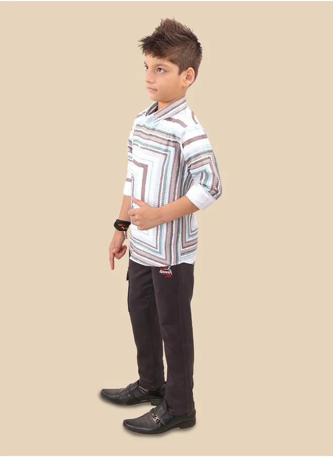 تي اس تريندس Ts Trends Printed Long Sleeve Shirt and Pants Set