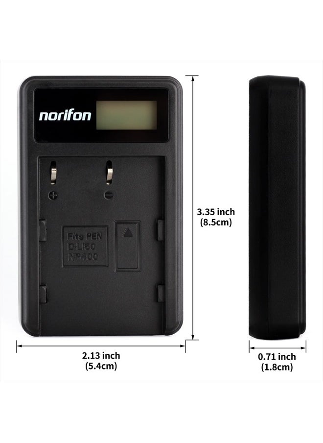 Norifon - D-LI50 LCD USB Charger for Pentax K10, K10D, K10D GP, K10D Grand Prix, K20D Camera and More - Image 1