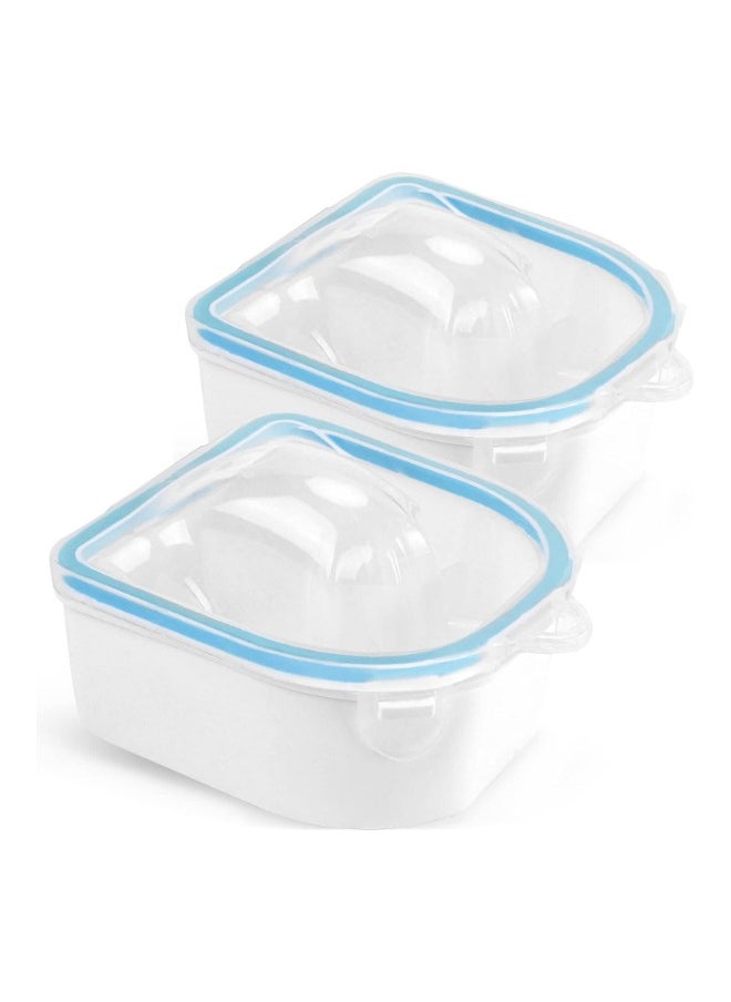 globalstar Globalstar Double Layer Nail Soaking Bowls (Blue, 2 PCS) - Upgrade Thicken Acetone Soaking Bowls for Gel Polish Removal  - Image 1