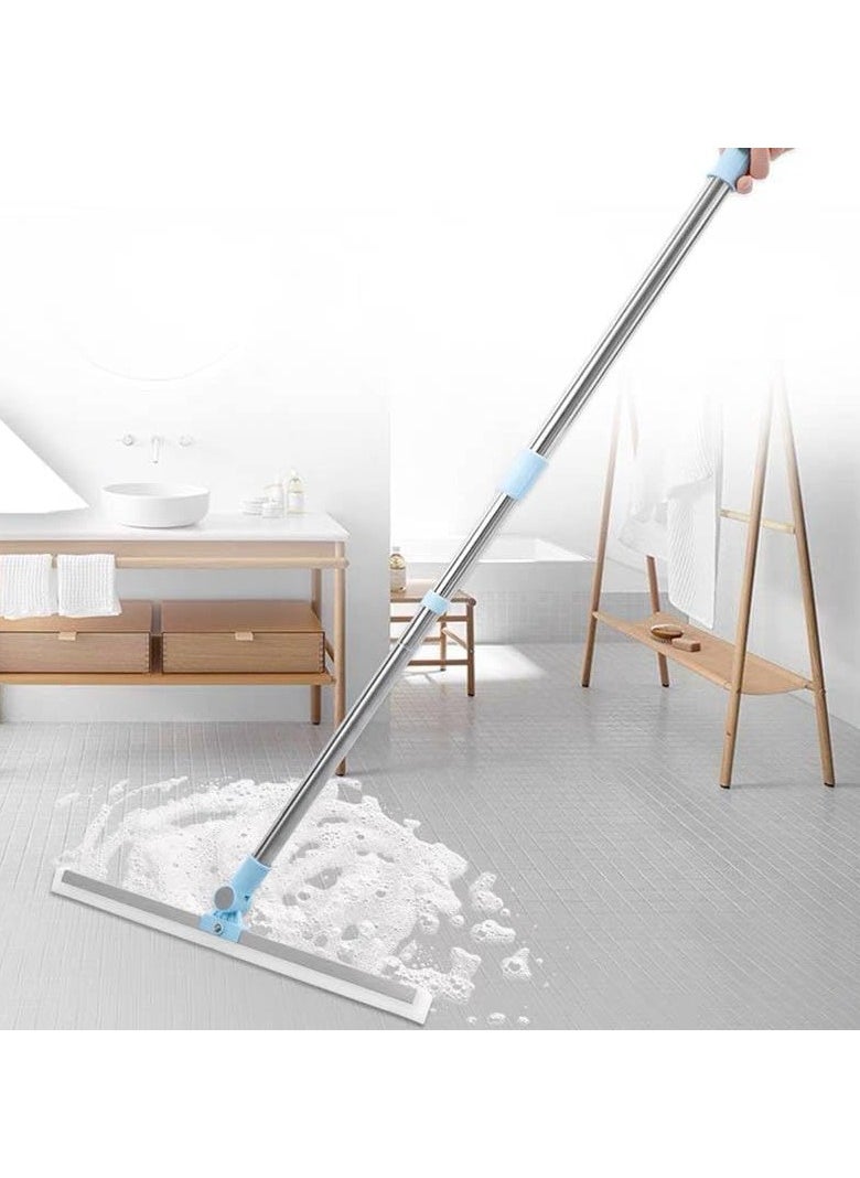 Generic - Silicone Rubber Floor Wiper Long Handle Window Shower Cleaner with Extendable and Adjustable Stainless Poles for Glass Bathroom Floor Cleaning Multi Color - Image 1