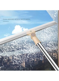 Generic Silicone Rubber Floor Wiper Long Handle Window Shower Cleaner with Extendable and Adjustable Stainless Poles for Glass Bathroom Floor Cleaning Multi Color  - Image 3