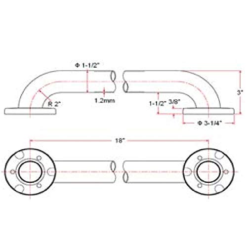 Design House 514075 Commercial Safety Grab Bar 18-inch Polished Stainless Steel - Image 3