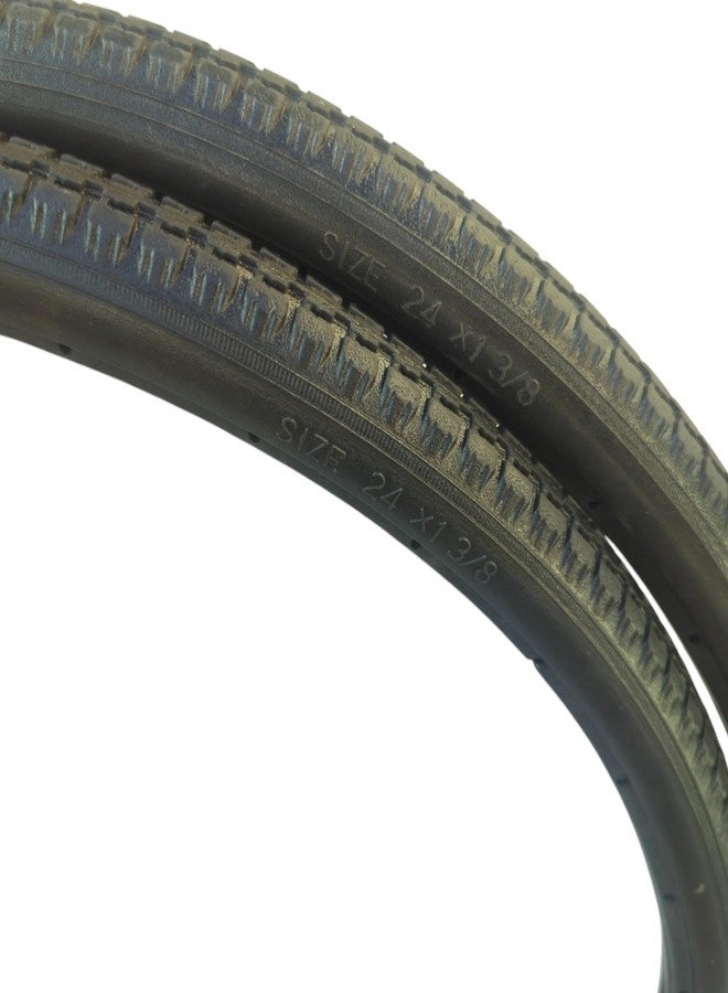 eOnekart Replacement Wheelchair Puncture Proof Solid PU Rear Wheel Tires 24 Inch (24×13/8) - Black (Pack Of 2) - Image 4