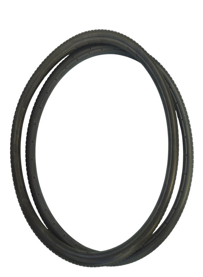 eOnekart Replacement Wheelchair Puncture Proof Solid PU Rear Wheel Tires 24 Inch (24×13/8) - Black (Pack Of 2) - Image 1