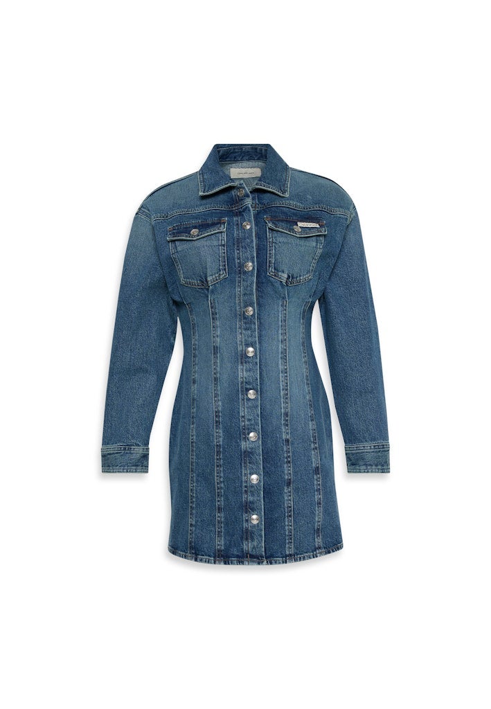 Calvin Klein Jeans Denim Long Sleeve Mini Dress