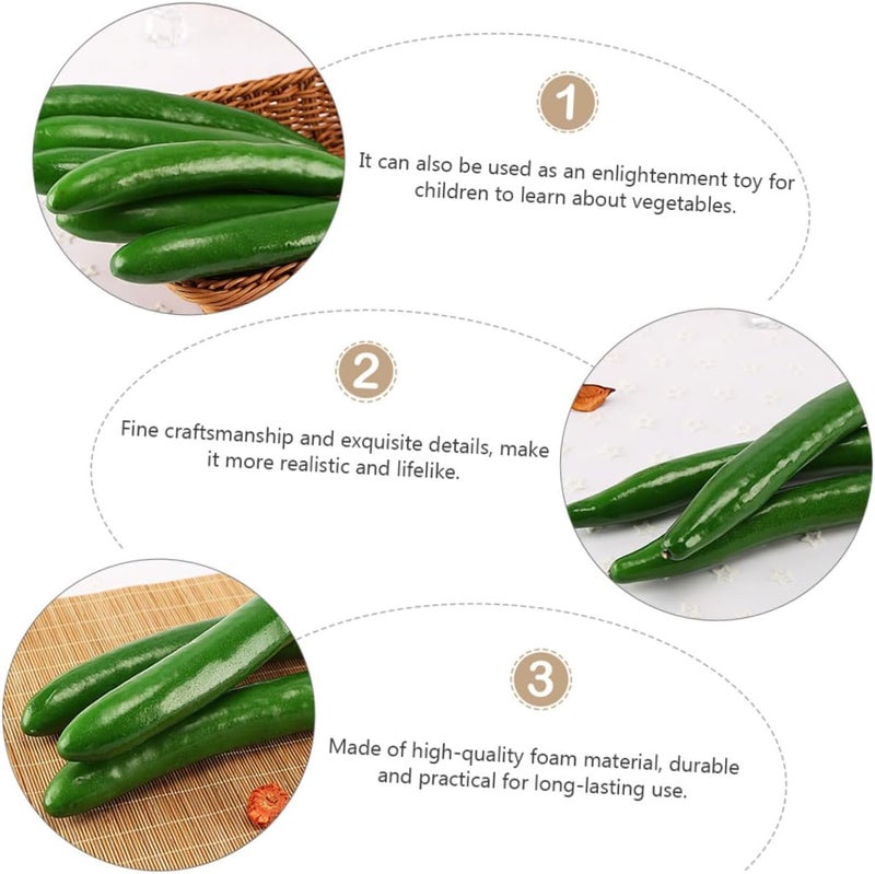 10pcs Realistic Artificial Cucumber Model Faux Vegetable Decor Green Foam Simulation Vegetables for Restaurant Hotel Home Kitchen Photography Props - Image 5