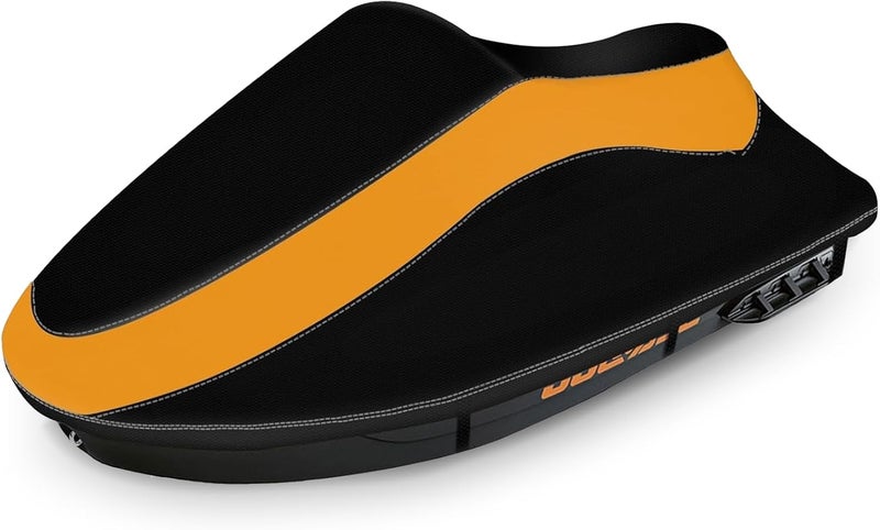 Keyless4U Trailerable Jet Ski Cover - Waterproof, Tear and Fade Resistant, Fits 116" to 125" 2 Seater (Black & Orange) - Image 1