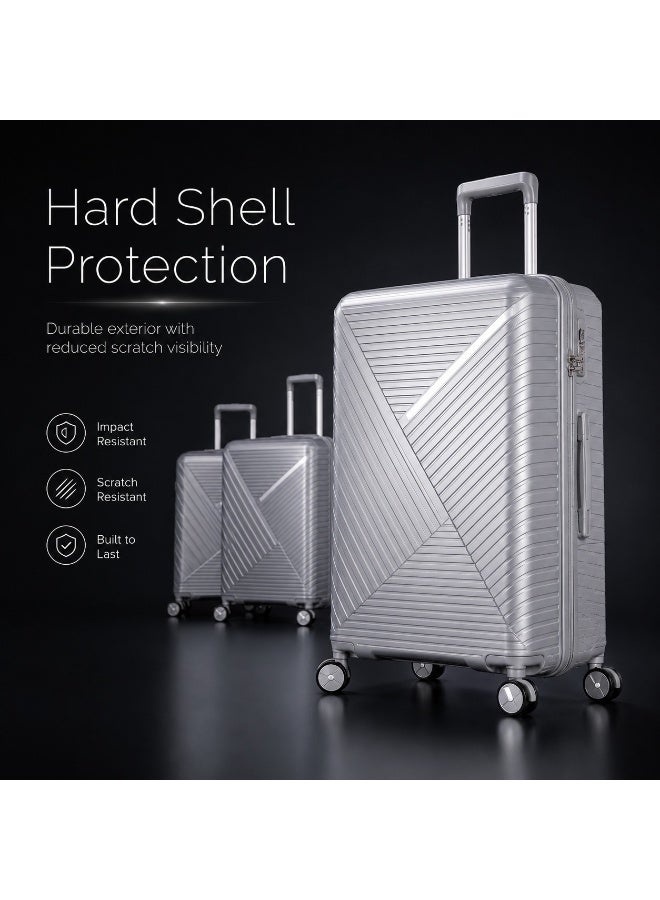 Hard Shell Luggage Set, 3-Piece Polypropylene Travel Suitcase Set, Lightweight and Impact-Resistant Design for Vacations, Business Trips and Family Travel - Image 2