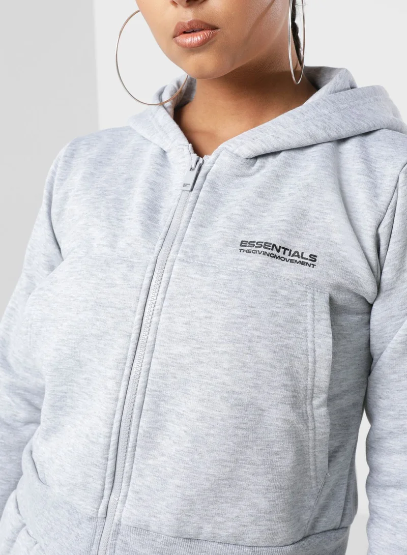 The Giving Movement Cropped Zip Hoodie