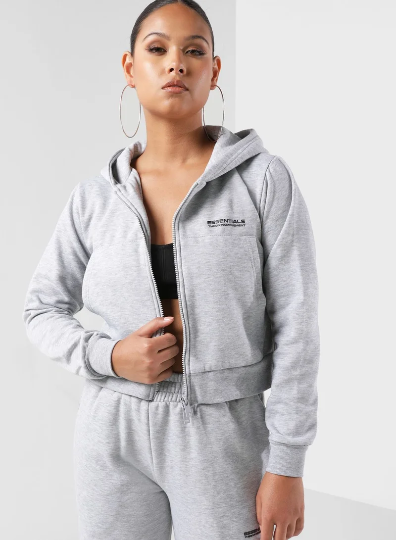 The Giving Movement Cropped Zip Hoodie