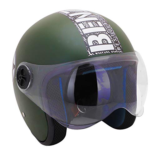 Sage Square ISI Marked Guardian Cruiser Open face Helmet for Royal Enfield (Green Matte) - Image 3