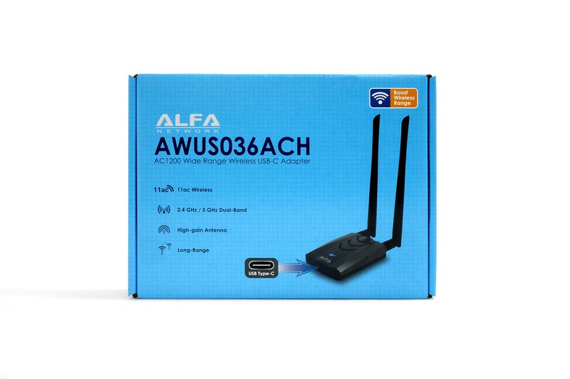 ALFA Network ã€New Version Type-C WiFi USBã€‘ ALFA AWUS036ACH Long-Range Dual-Band AC1200 Wireless Wi-Fi Adapter w/2x 5dBi External Antennas â€“ 2.4GHz 300Mbps/5GHz 867Mbps â€“ 802.11ac & A, B, G, N - Image 3