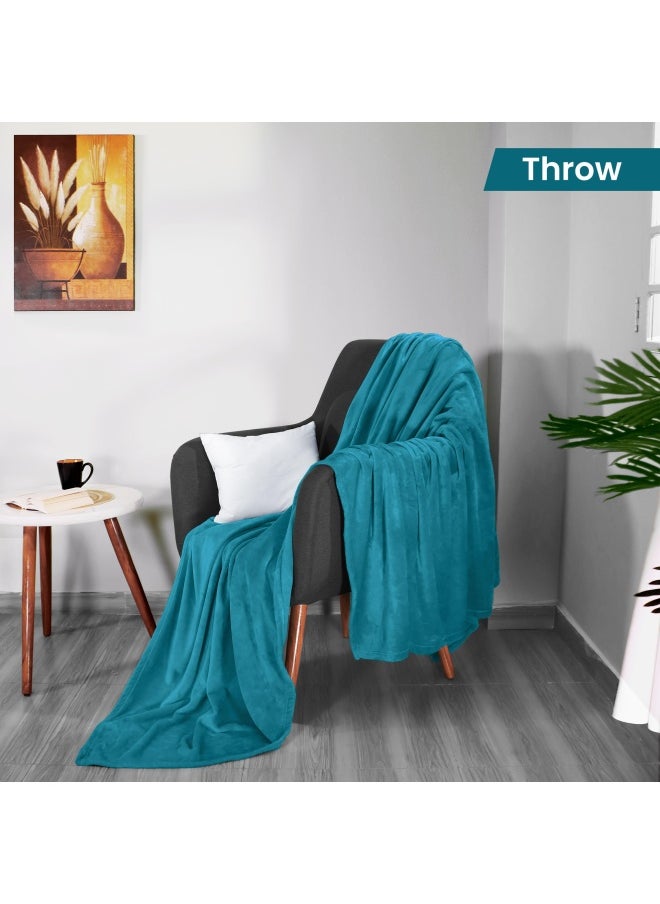 Utopia Bedding - Throw  Turquoise  -  Fleece Blanket Throw Size Turquoise Luxury Bed Blanket Fuzzy Soft Blanket Microfiber - Image 1