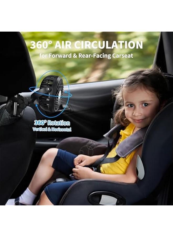 Battery Operated Stroller Fan Flexible Tripod Clip On Fan with 3 Speeds and Rotatable Handheld Personal Fans for Car Seat Crib Bike Treadmill (Black) - Image 4