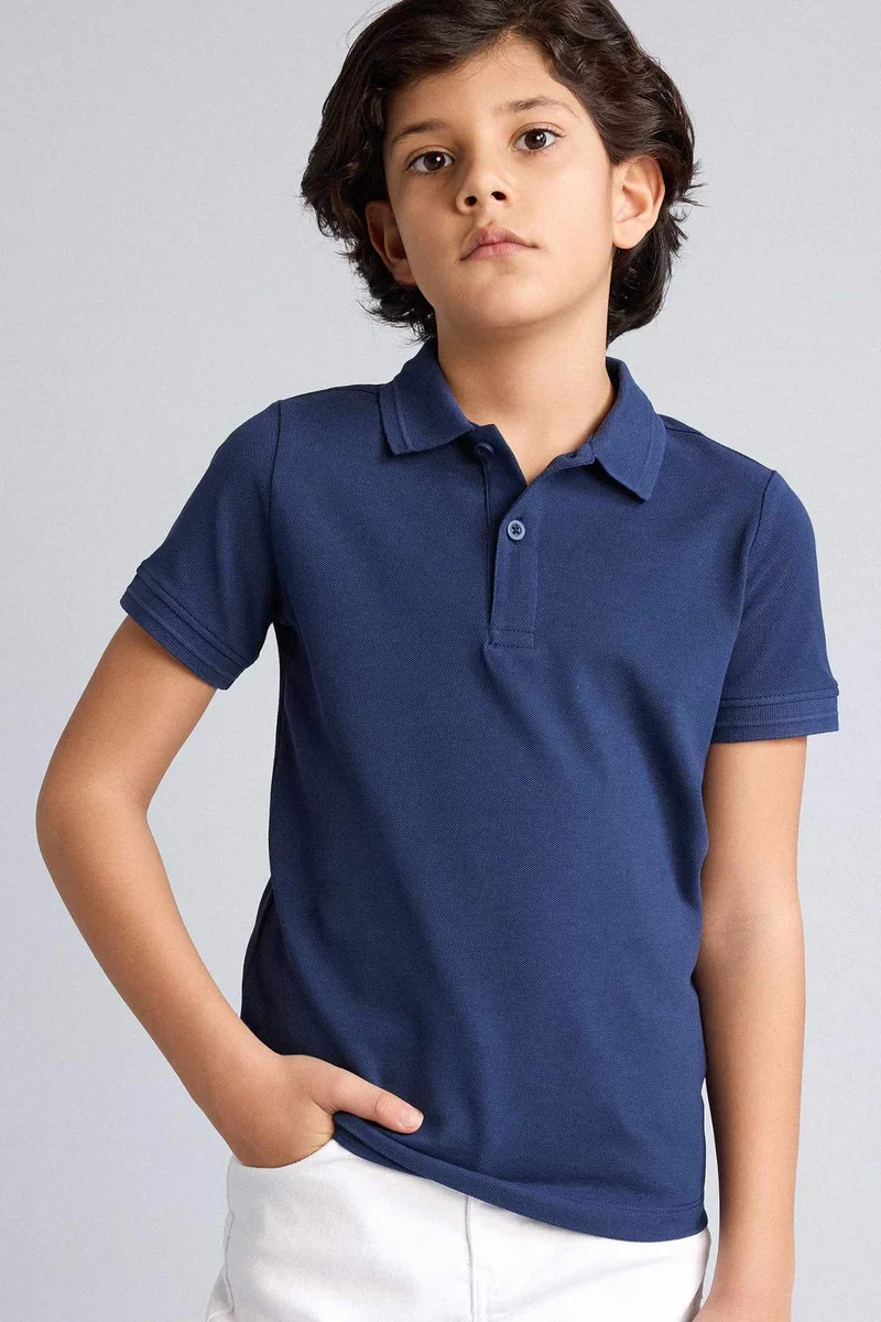 ديفاكتو Regular Fit Basic Short Sleeve Polo T-Shirt
