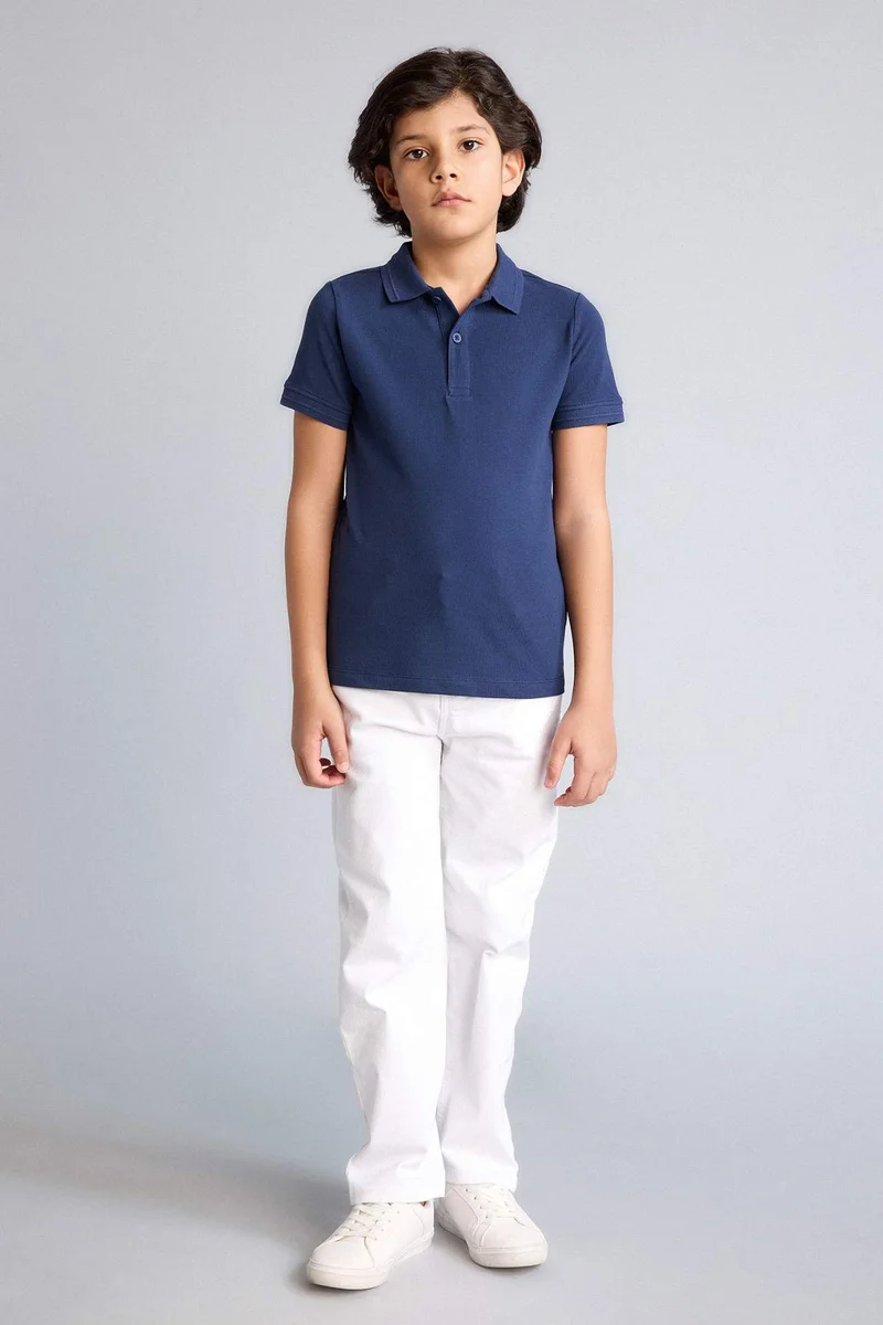 ديفاكتو Regular Fit Basic Short Sleeve Polo T-Shirt