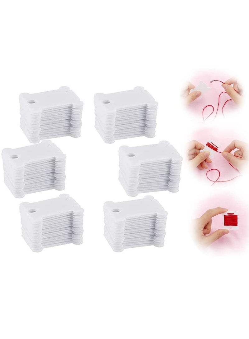 SYOSI Plastic Floss Bobbins, For Cross Cotton Thread Craft DIY Sewing Storage, Thread Organizer Holder, Embroidery Thread Cards Cross Stitch Bobbin 120 Pcs  - Image 1
