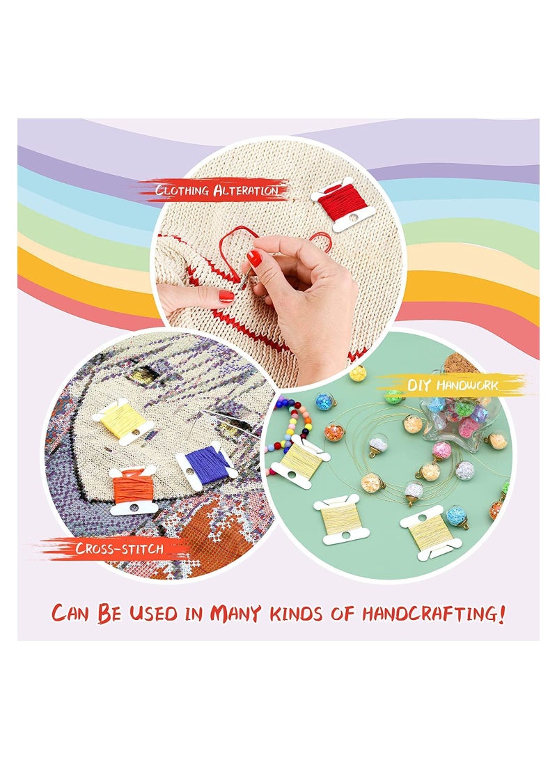 SYOSI Plastic Floss Bobbins, For Cross Cotton Thread Craft DIY Sewing Storage, Thread Organizer Holder, Embroidery Thread Cards Cross Stitch Bobbin 120 Pcs  - Image 3