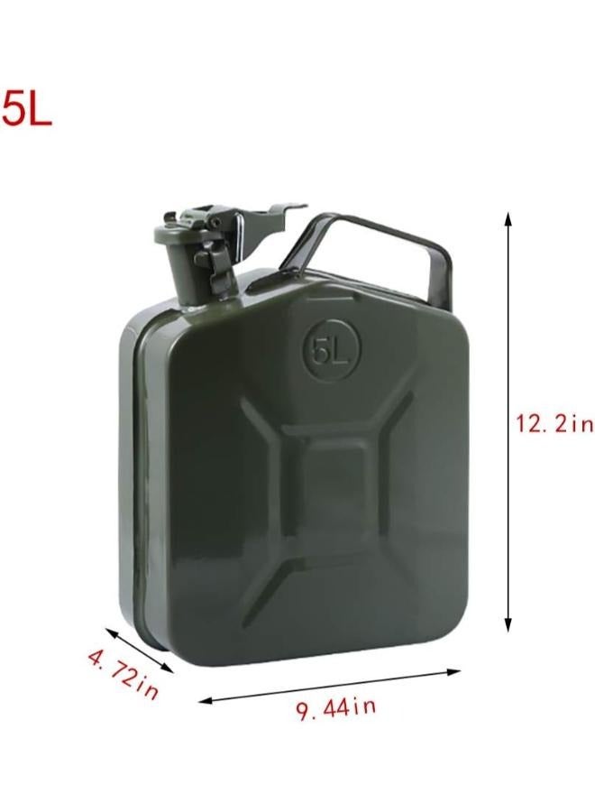 5L Petrol Canister with Portable Handle Stainless Steel Fuel Tank - Image 2