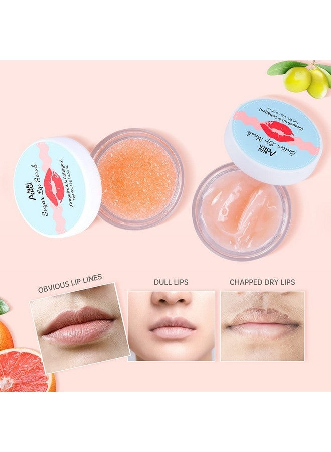 ANAI RUI Anairui Lip Scrubs Exfoliator & Moisturizerlip Sleeping Mask & Sugar Lip Scrub Lip Mask Overnight For Lip Line Lip Balm & Moisturizer For Dry Chapped Lips(Grapefruit & Collagen) - Image 4