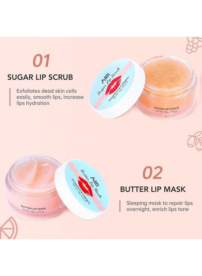 ANAI RUI Anairui Lip Scrubs Exfoliator & Moisturizerlip Sleeping Mask & Sugar Lip Scrub Lip Mask Overnight For Lip Line Lip Balm & Moisturizer For Dry Chapped Lips(Grapefruit & Collagen) - Image 3